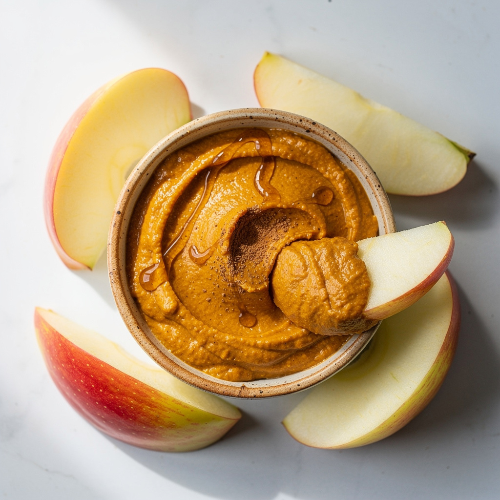 Apple Wedges with Pumpkin Almond Butter