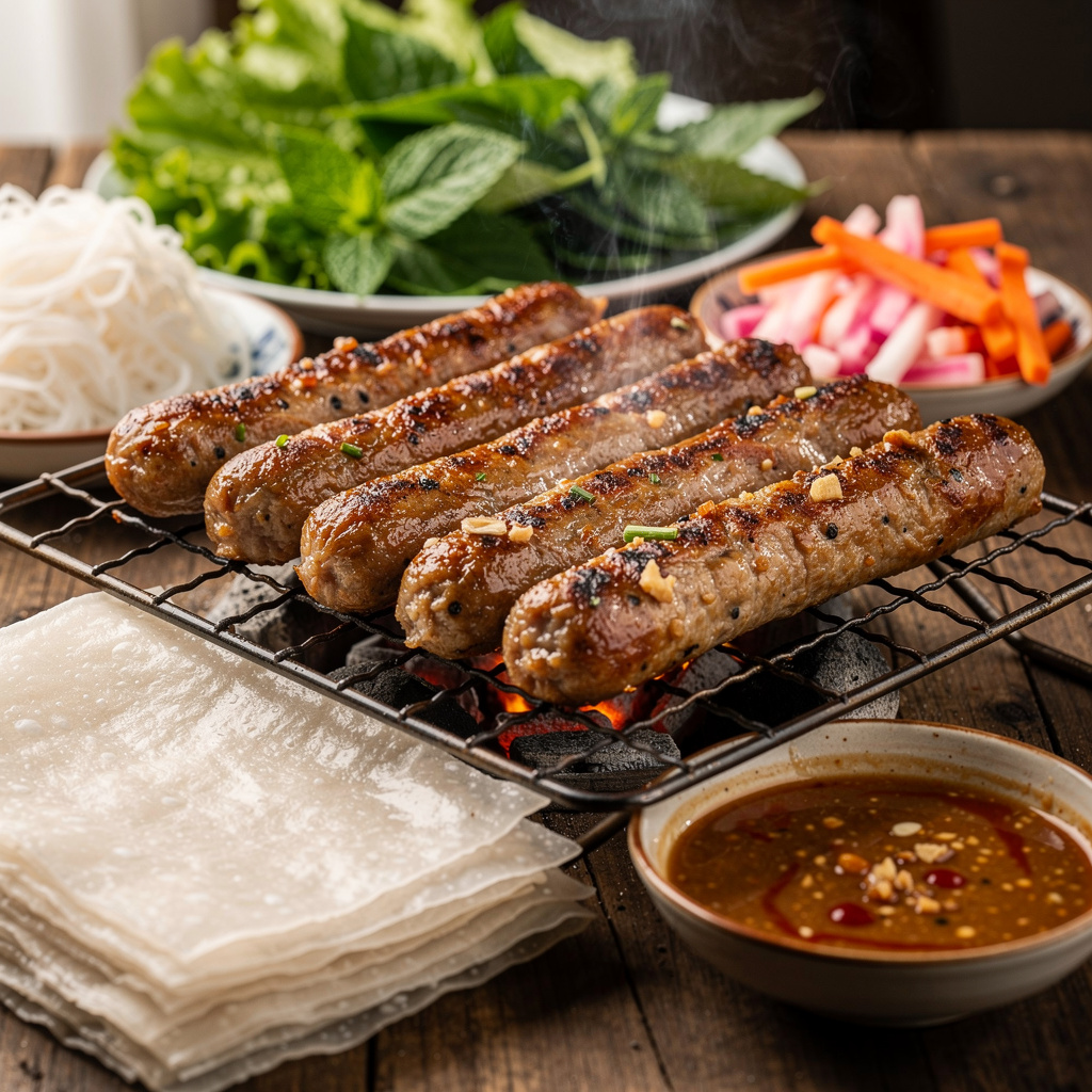 Charcoal-Grilled Lemongrass Pork Sausage