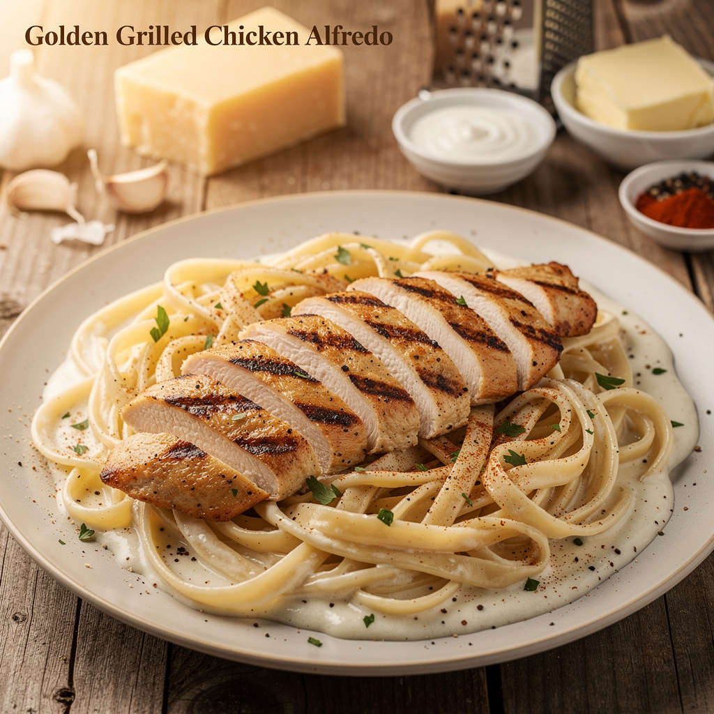 Golden Grilled Chicken Alfredo