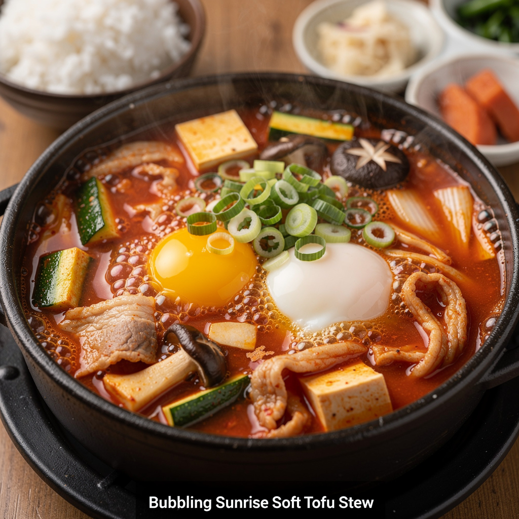 Bubbling Sunrise Soft Tofu Stew