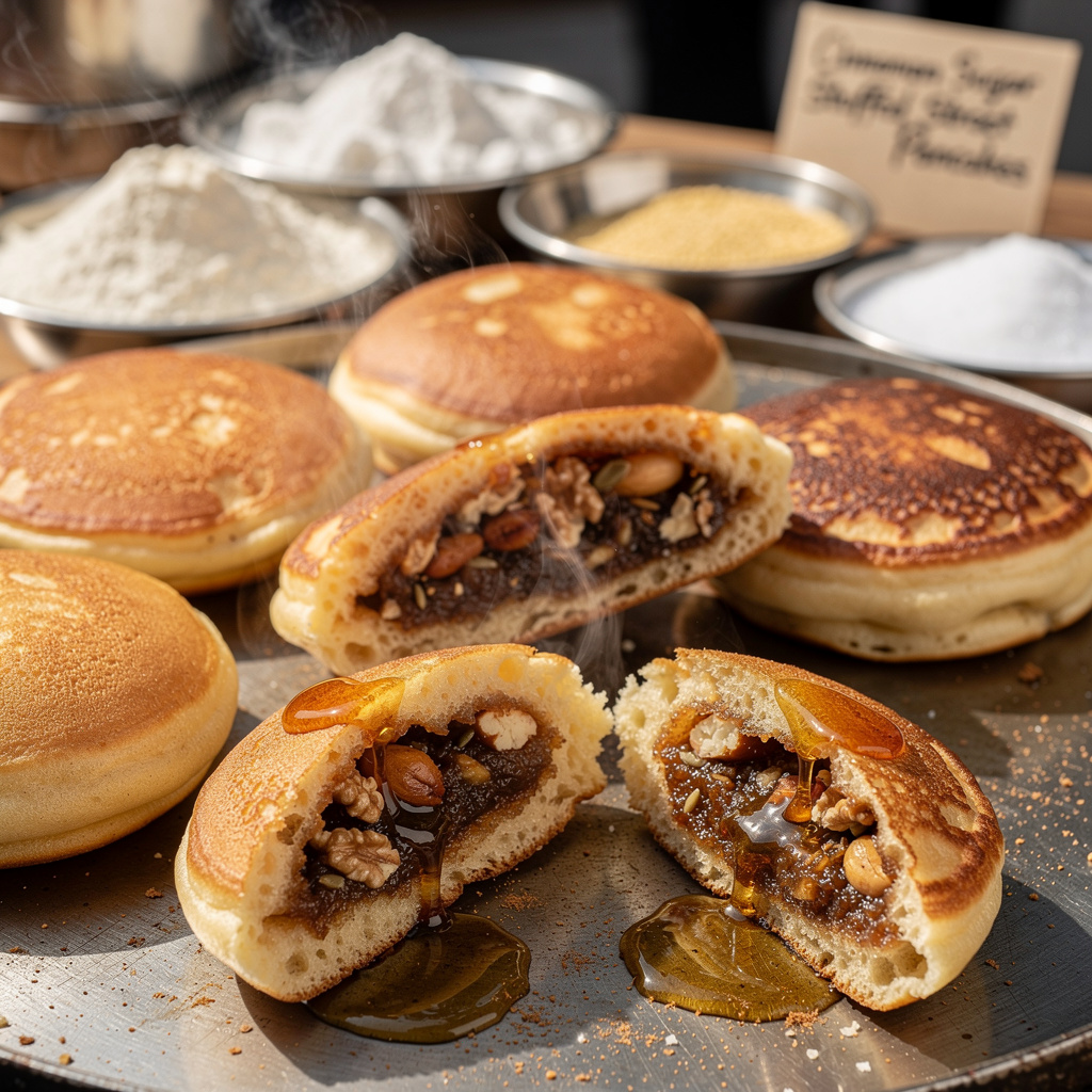 Cinnamon Sugar Stuffed Street Pancakes