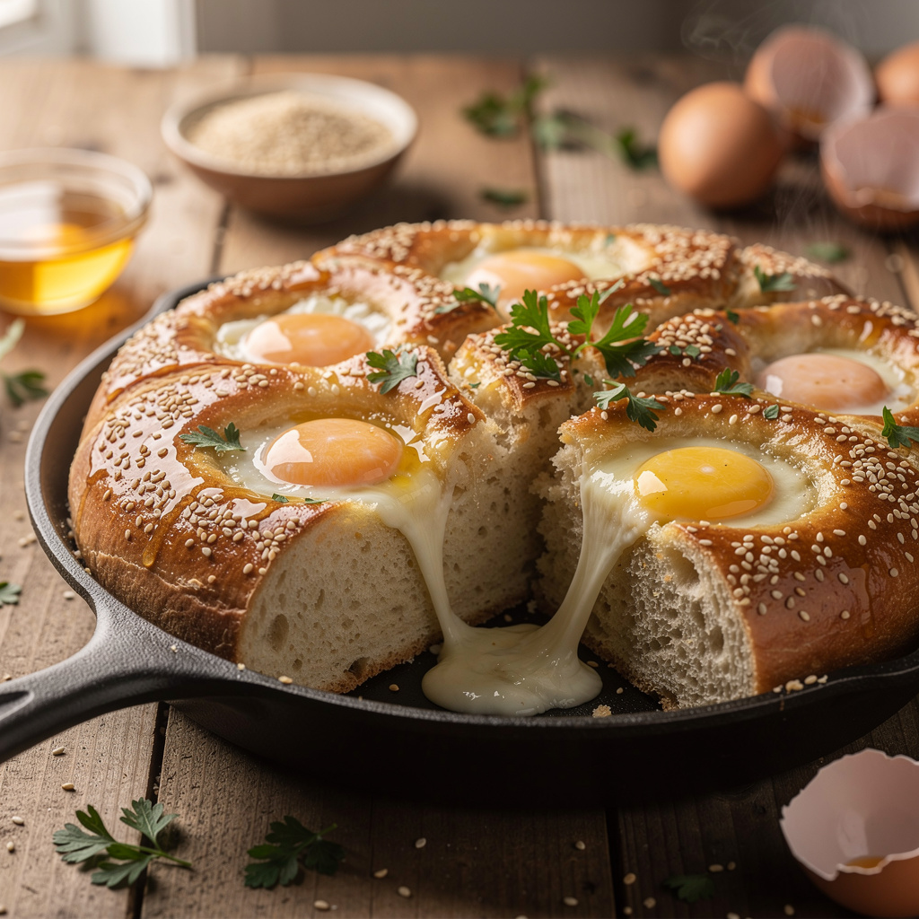 Golden Sesame Egg Bread