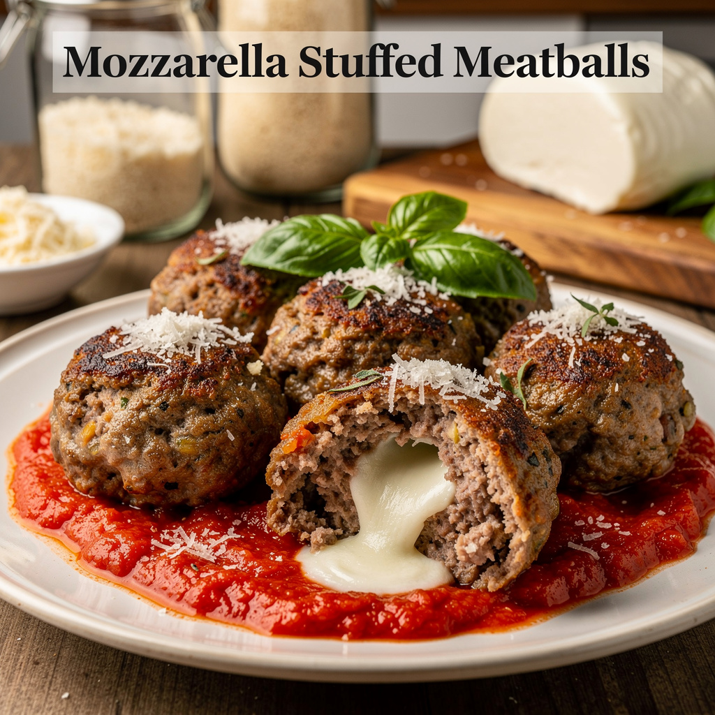 Mozzarella Stuffed Meatballs