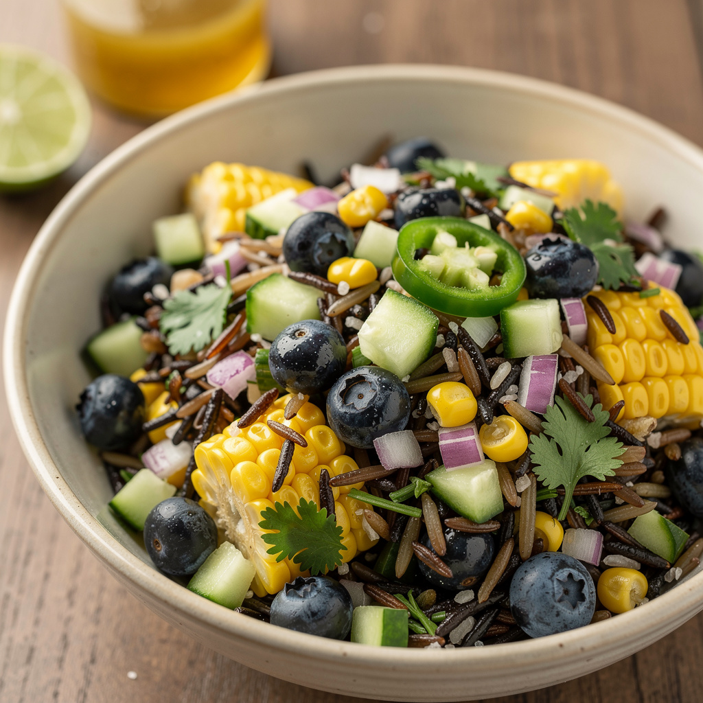Corn, Blueberry, and Wild Rice Salad