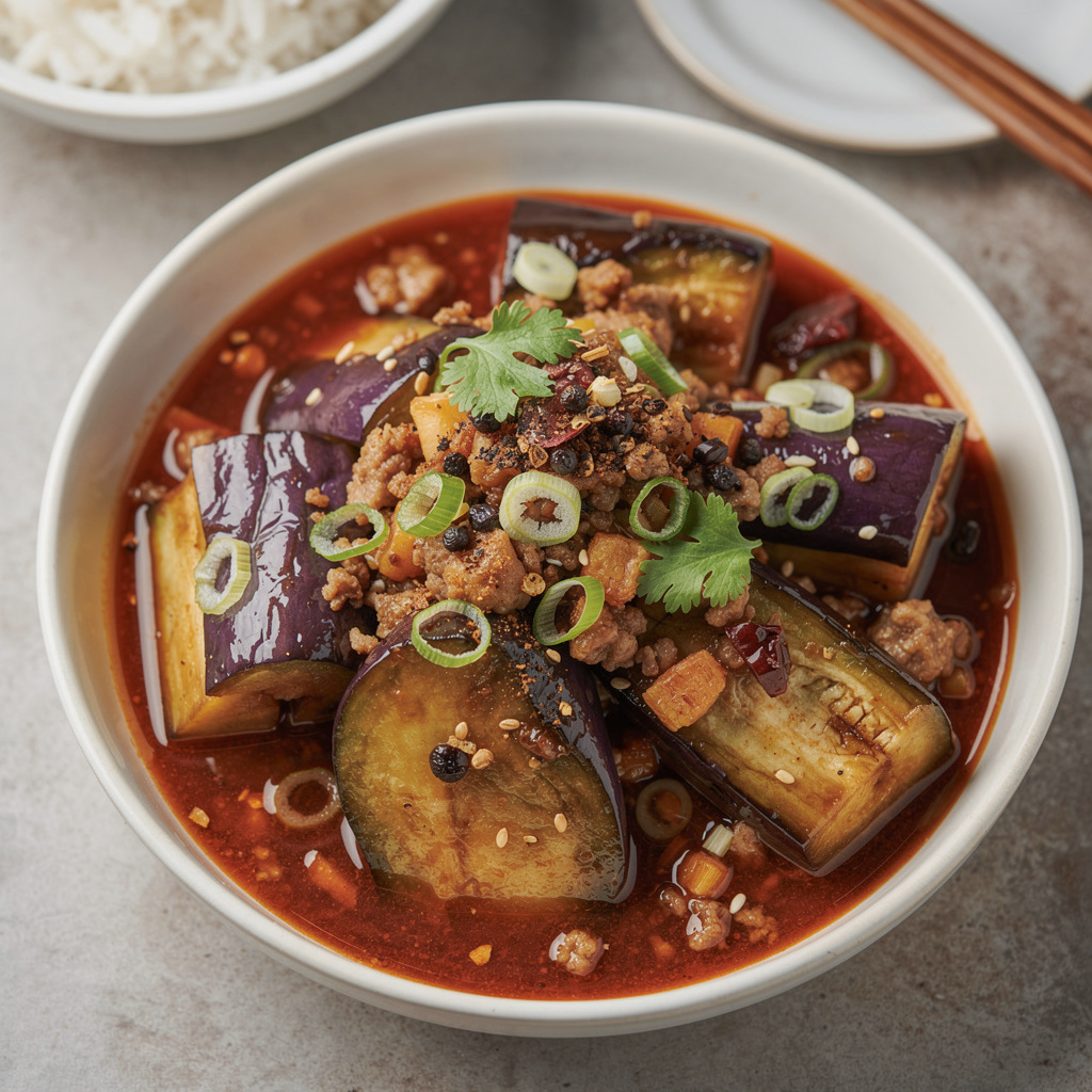 Silky Ma Po Eggplant in Chili Garlic Sauce