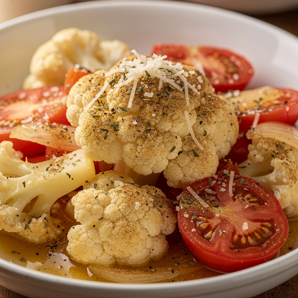 Stewed Cauliflower, Tomatoes, and Onions
