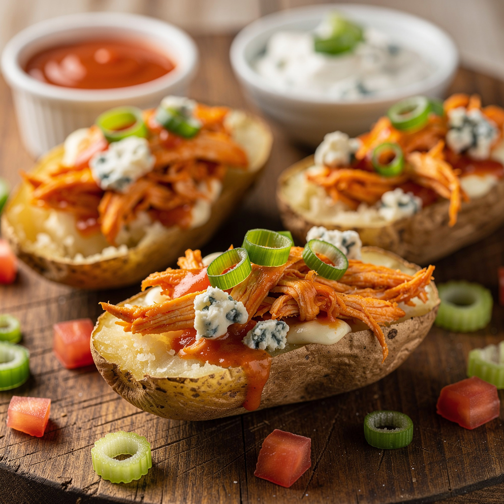Potato Skins with Buffalo Chicken