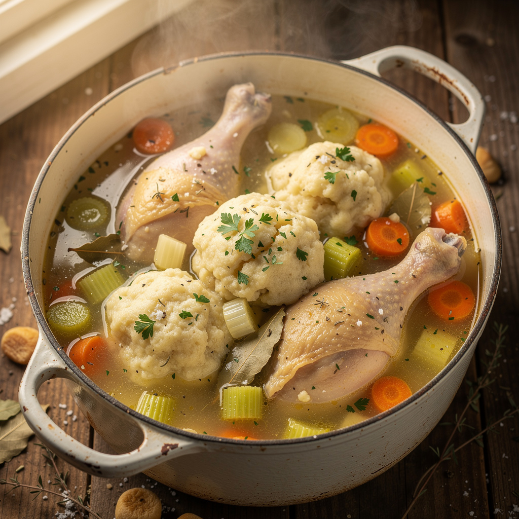 Grandmother's Kettle Chicken and Dumplings