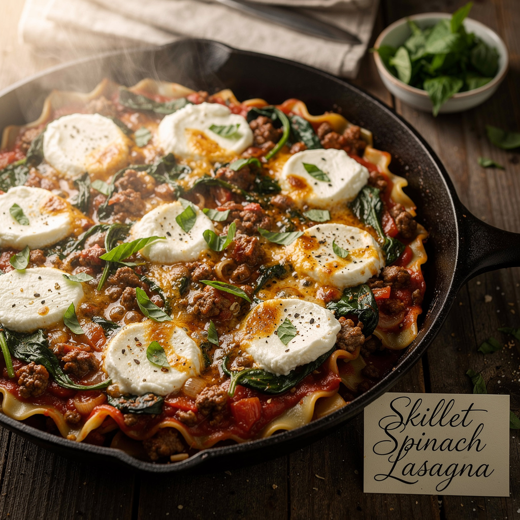 Skillet Spinach Lasagna