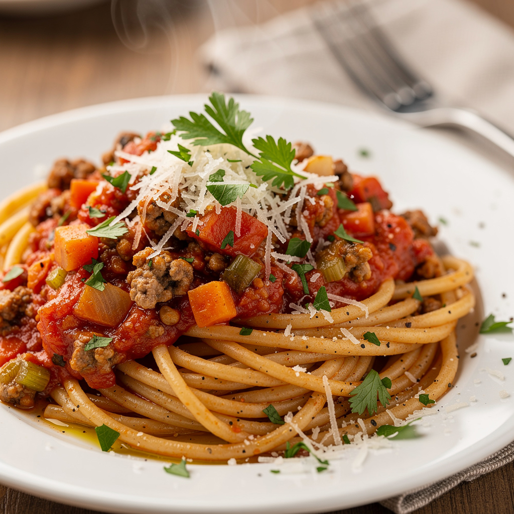 Spaghetti with Quick Meat Sauce