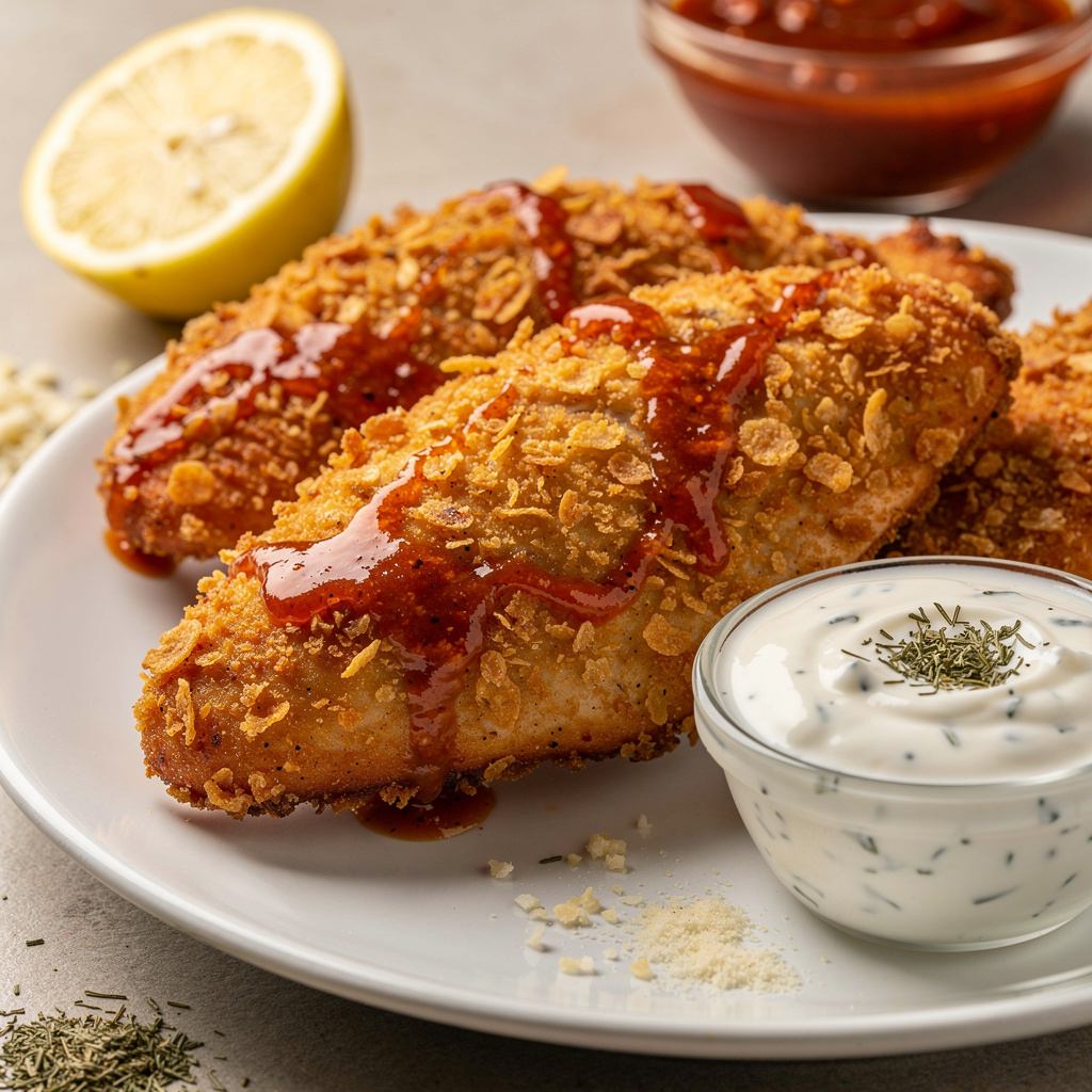 Hot-Wing-Flavored Chicken with Ranch Sauce
