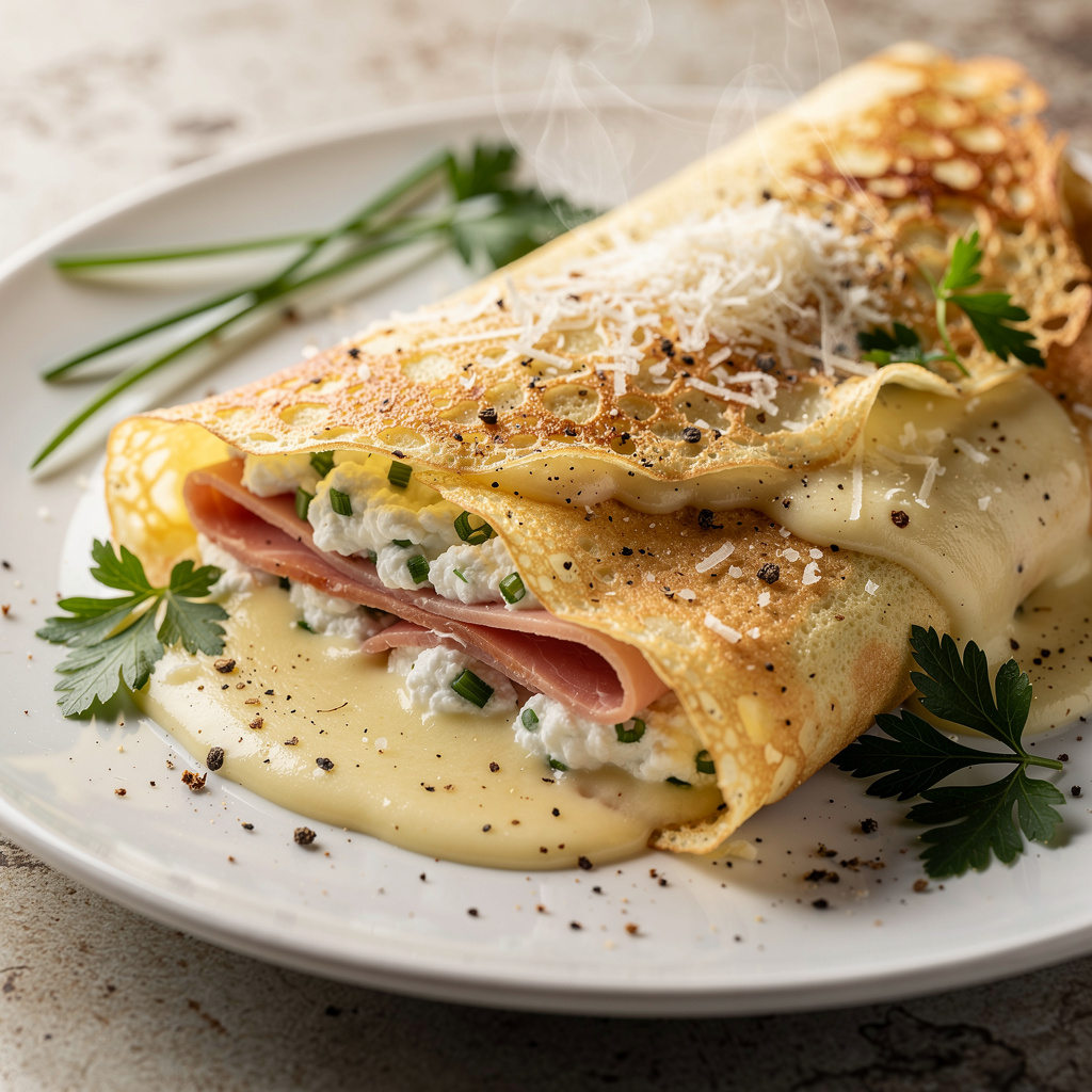Crespelle della Mattina with Ricotta and Prosciutto