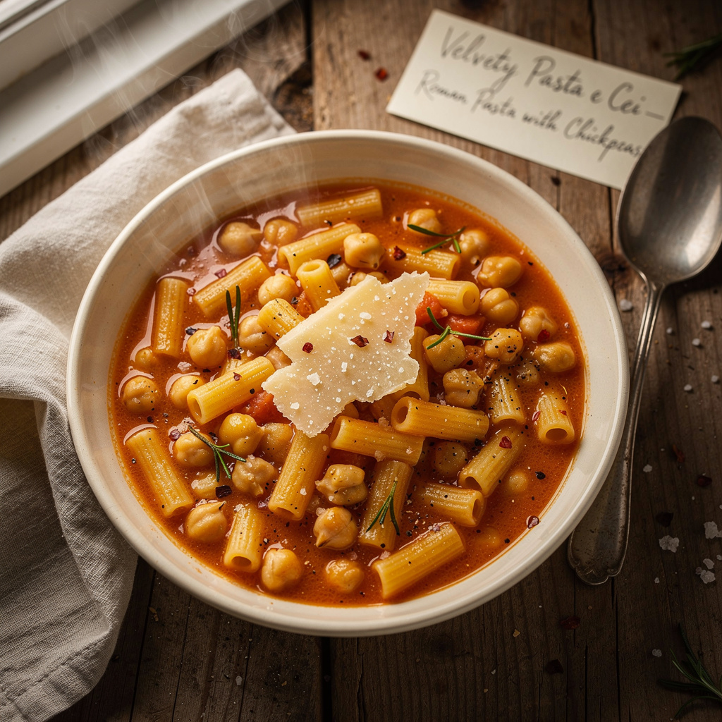 Velvety Pasta e Ceci — Roman Pasta with Chickpeas