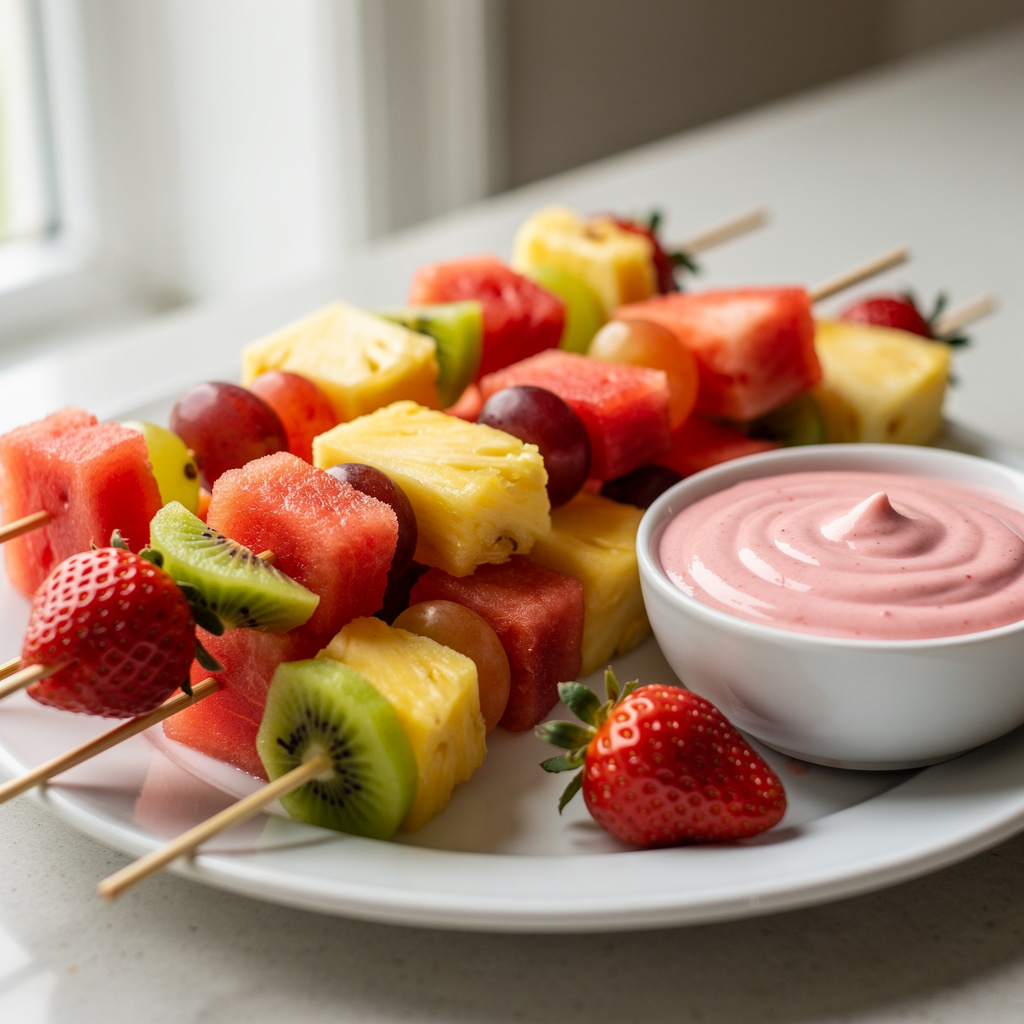 Fruit Kabobs with Yogurt Dip