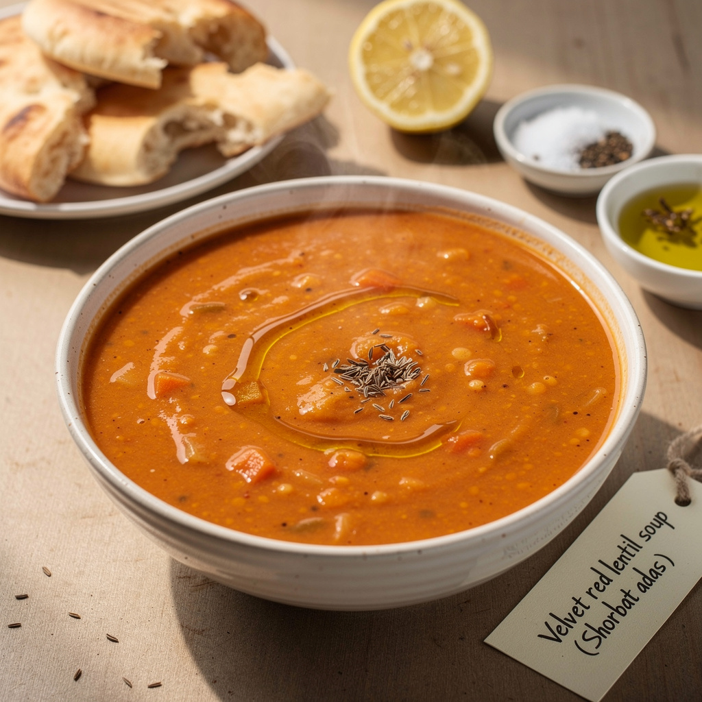 Velvet Red Lentil Soup (Shorbat Adas)