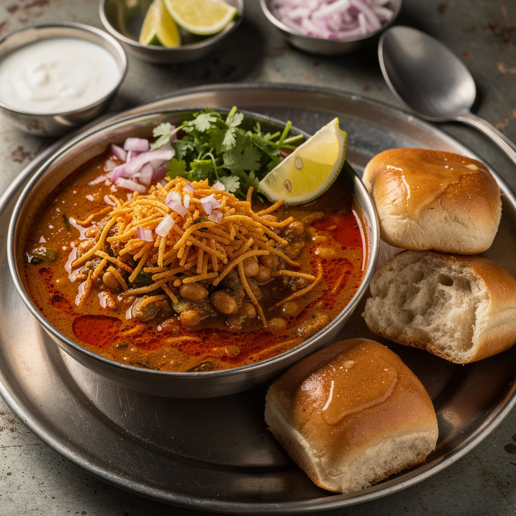 Fiery Maharashtrian Misal Pav