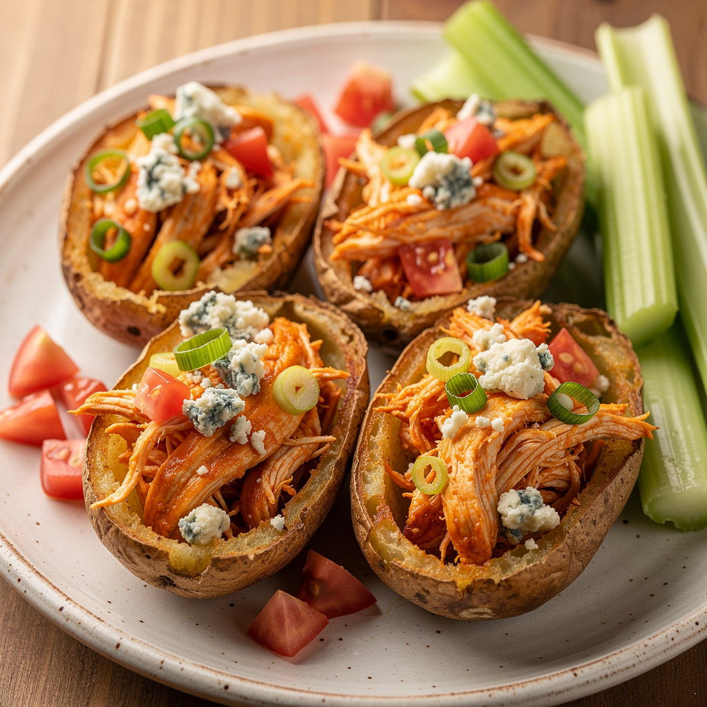 Potato Skins with Buffalo Chicken