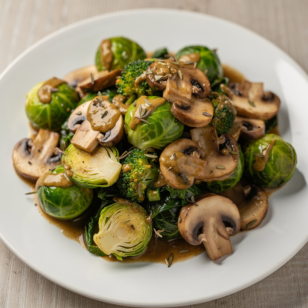Brussels Sprouts with Mushroom Sauce