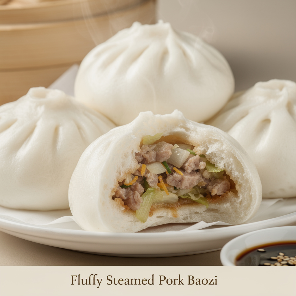 Fluffy Steamed Pork Baozi