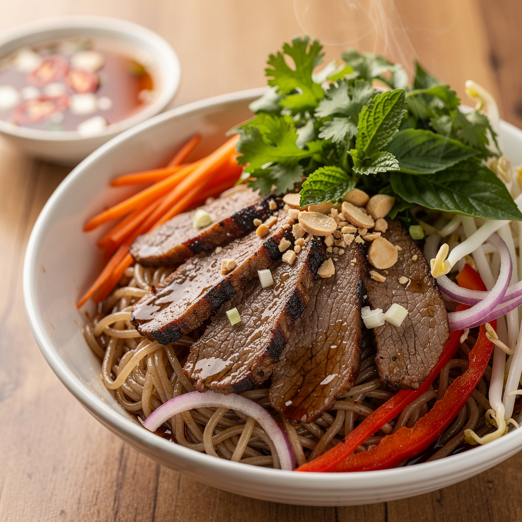 Sizzling Lemongrass Beef Noodle Bowl