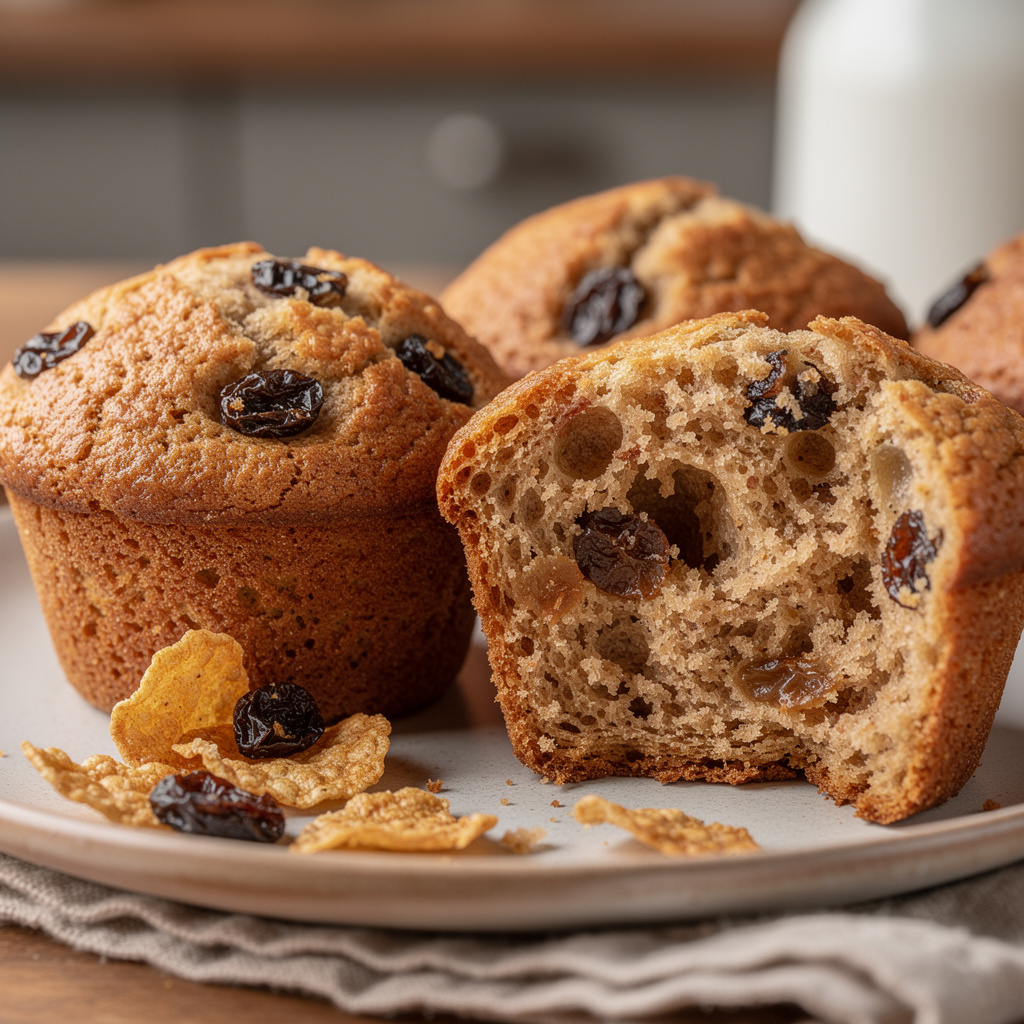 Bran Flake Raisin Muffins