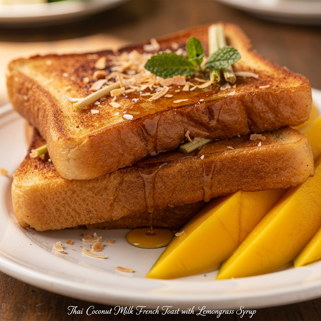 Thai Coconut Milk French Toast with Lemongrass Syrup