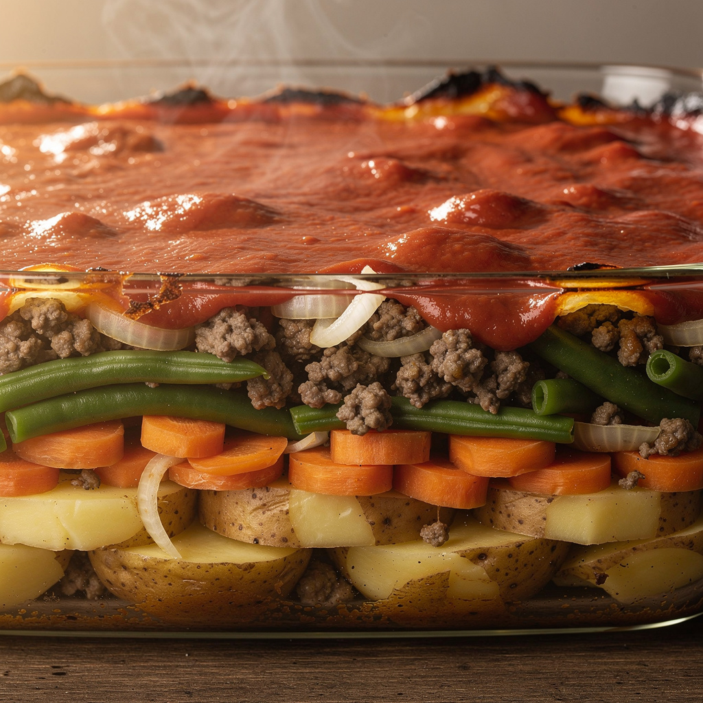 Beef & Vegetable Six-Layer Dinner