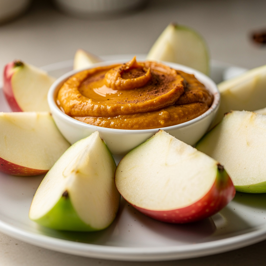 Apple Wedges with Pumpkin Almond Butter