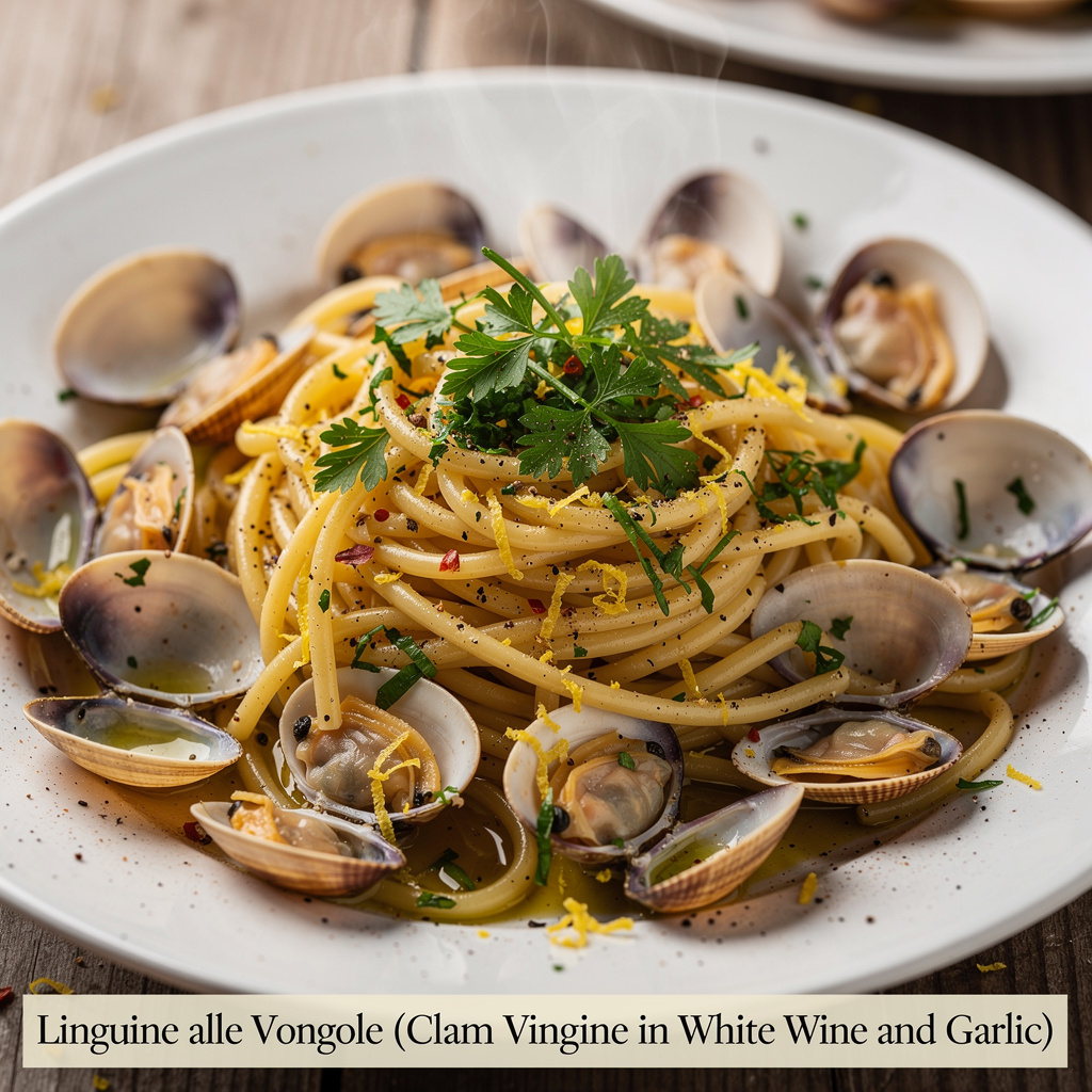 Linguine alle Vongole (Clam Linguine in White Wine and Garlic)