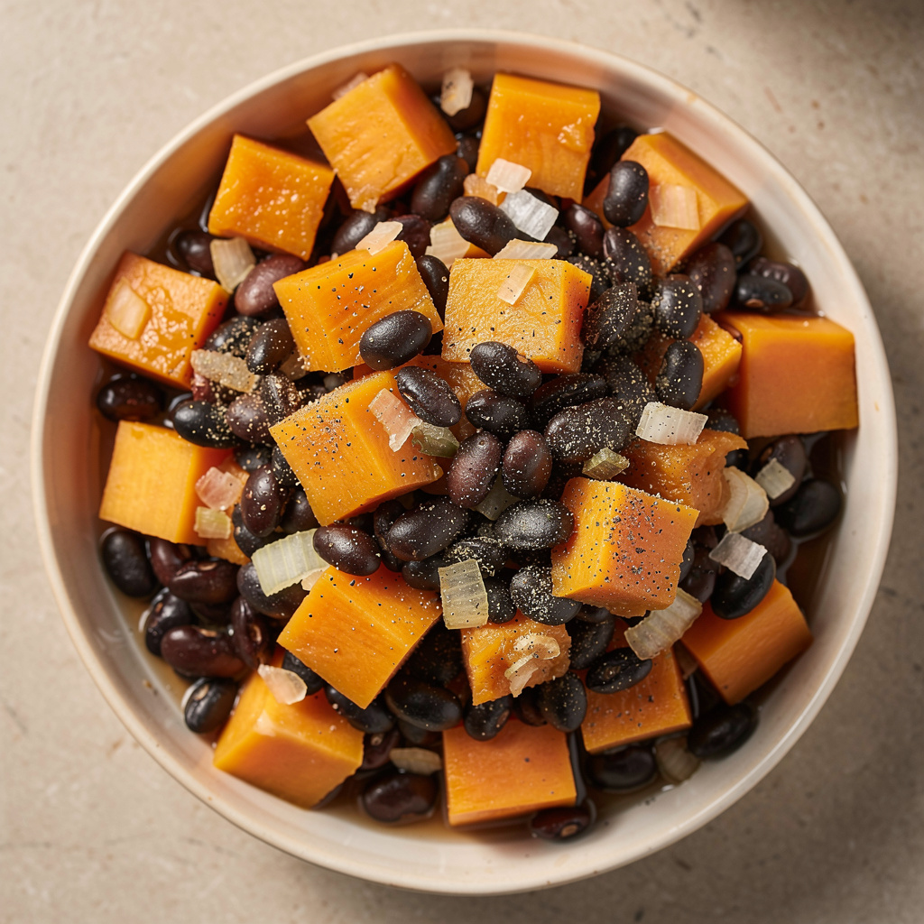 Butternut Squash with Black Beans