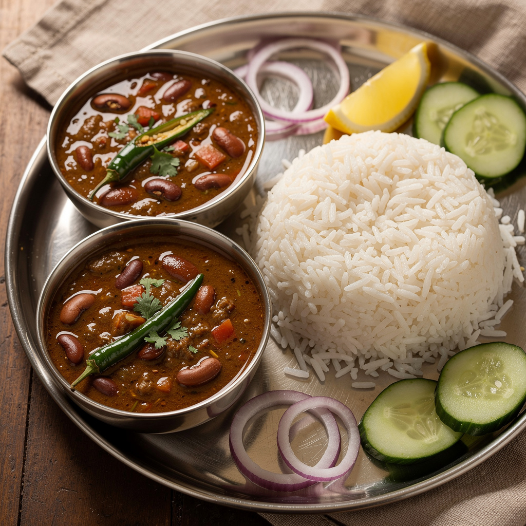 Punjabi Rajma Chawal with Spiced Kidney Bean Curry