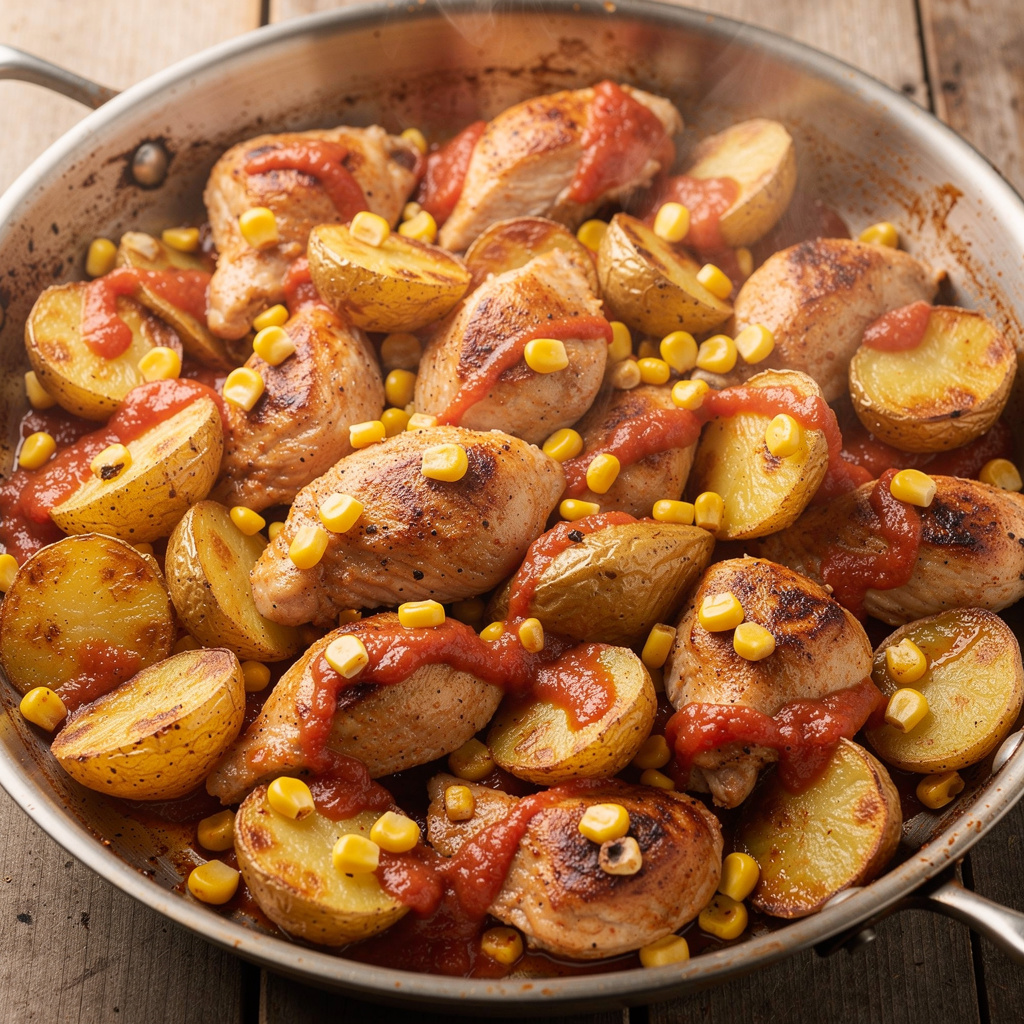 One Pan Potatoes & Chicken