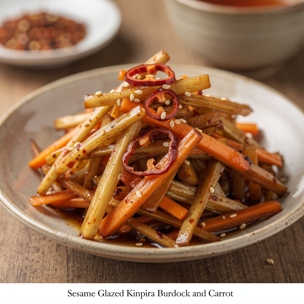 Sesame-Glazed Kinpira Burdock and Carrot
