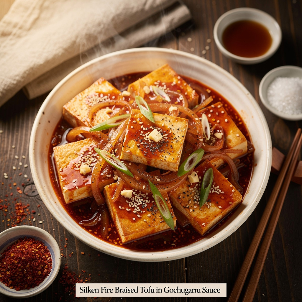 Silken Fire Braised Tofu in Gochugaru Sauce